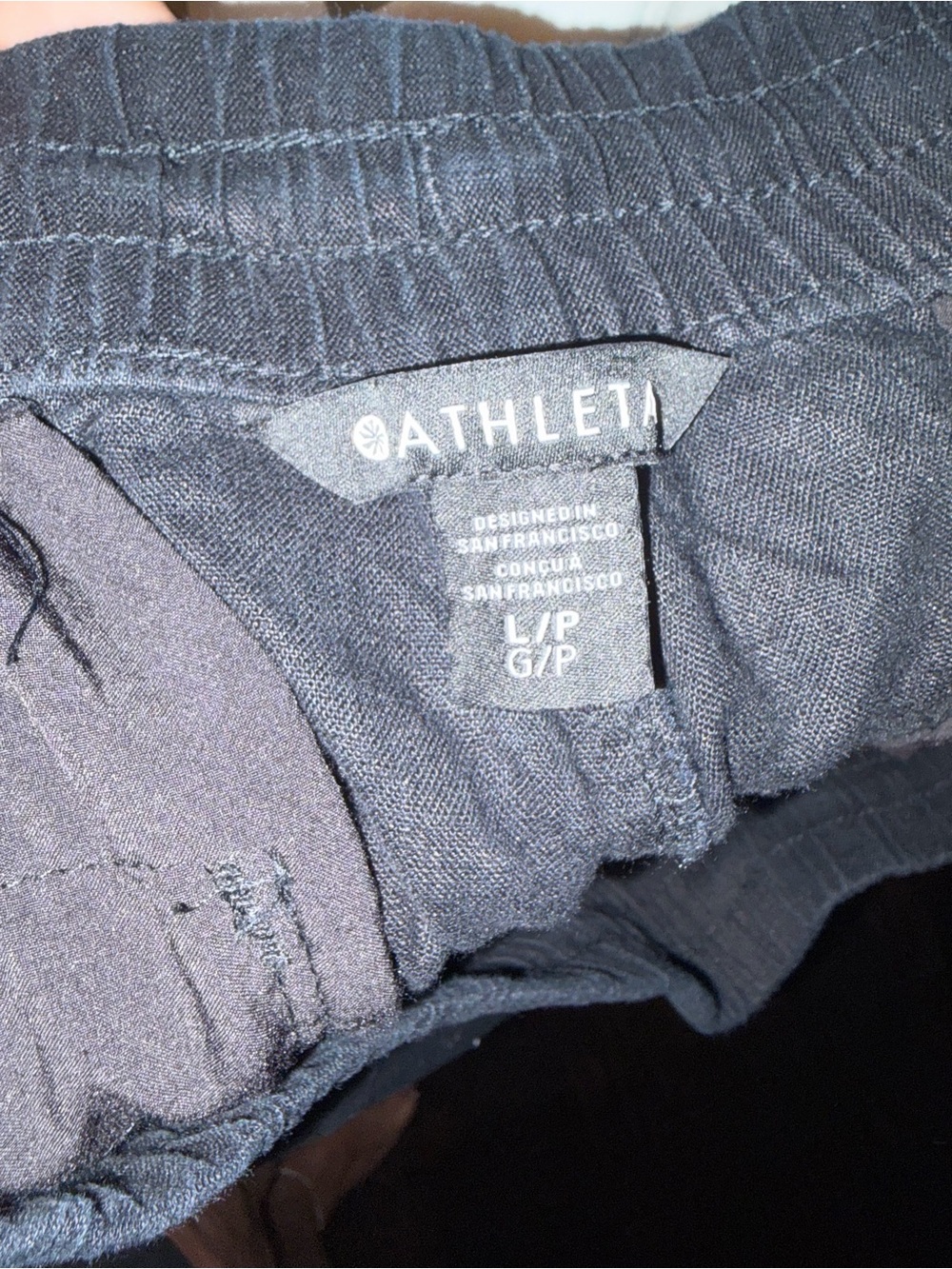 Athleta Black Wide-Leg Drawstring Linen Pants - Picture 2 of 2